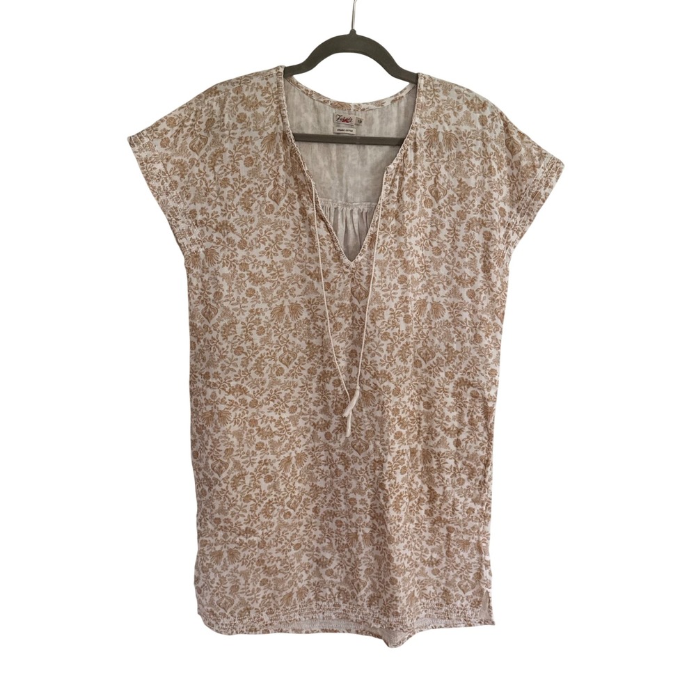 Faherty Organic Cotton Gauze Floral Mini Dress Small Cottage Prairie Boho Resort